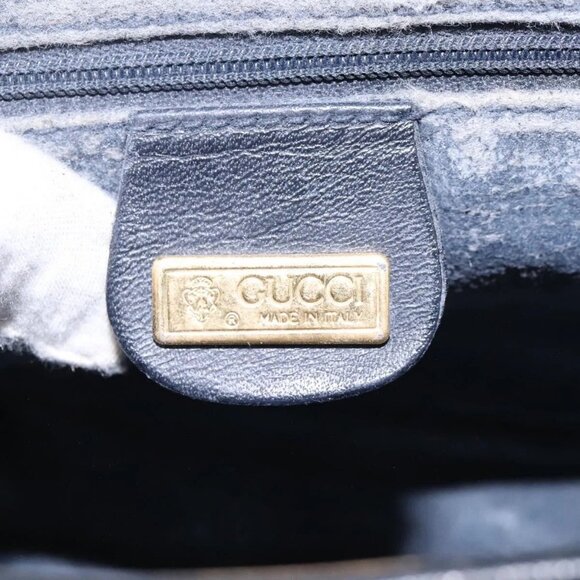 GUCCI Micro GG Supreme Shoulder Bag PVC Navy Gold - Picture 11 of 16